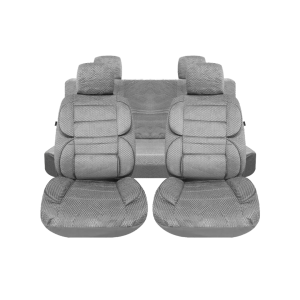 cubreasientos de felpa gris universal 8 piezas