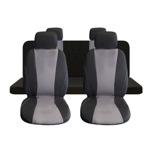 Cubreasiento De Poliester Negro Gris