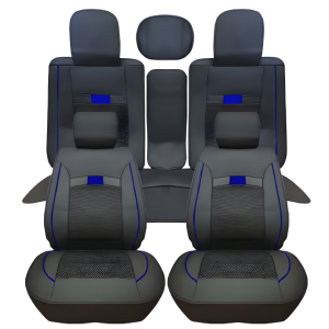 Cubreasiento Ecocuero Negro/Azul