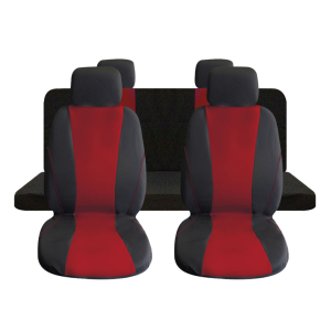 Cubreasiento De Poliester Negro Rojo