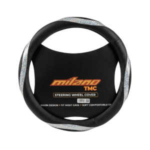 Cubre Volante de terciopelo Universal para Auto y Camioneta Negro con detalles brillantes