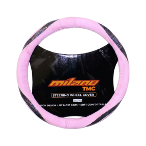 Cubre Volante de terciopelo Universal para Auto y Camioneta Rosado con detalles brillantes