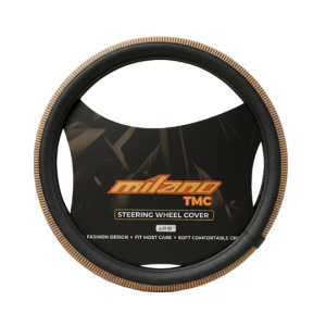 Cubre Volante de goma Universal para Auto y Camioneta Negro con goma brillante dorado