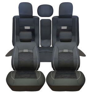 Cubreasiento Ecocuero Negro/Gris
