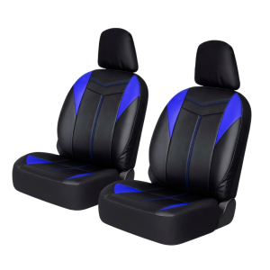 Cubreasiento Ecocuero Negro Con Lineas Azul