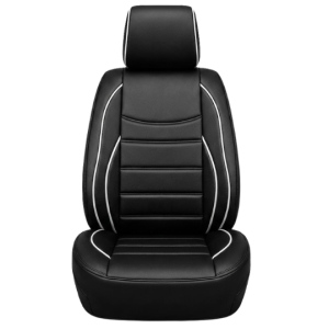 CUBREASIENTO ECOCUERO NEGRO/GRIS CON COSTURAS